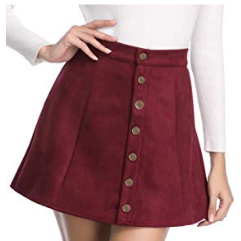 Red vegan suede mini
